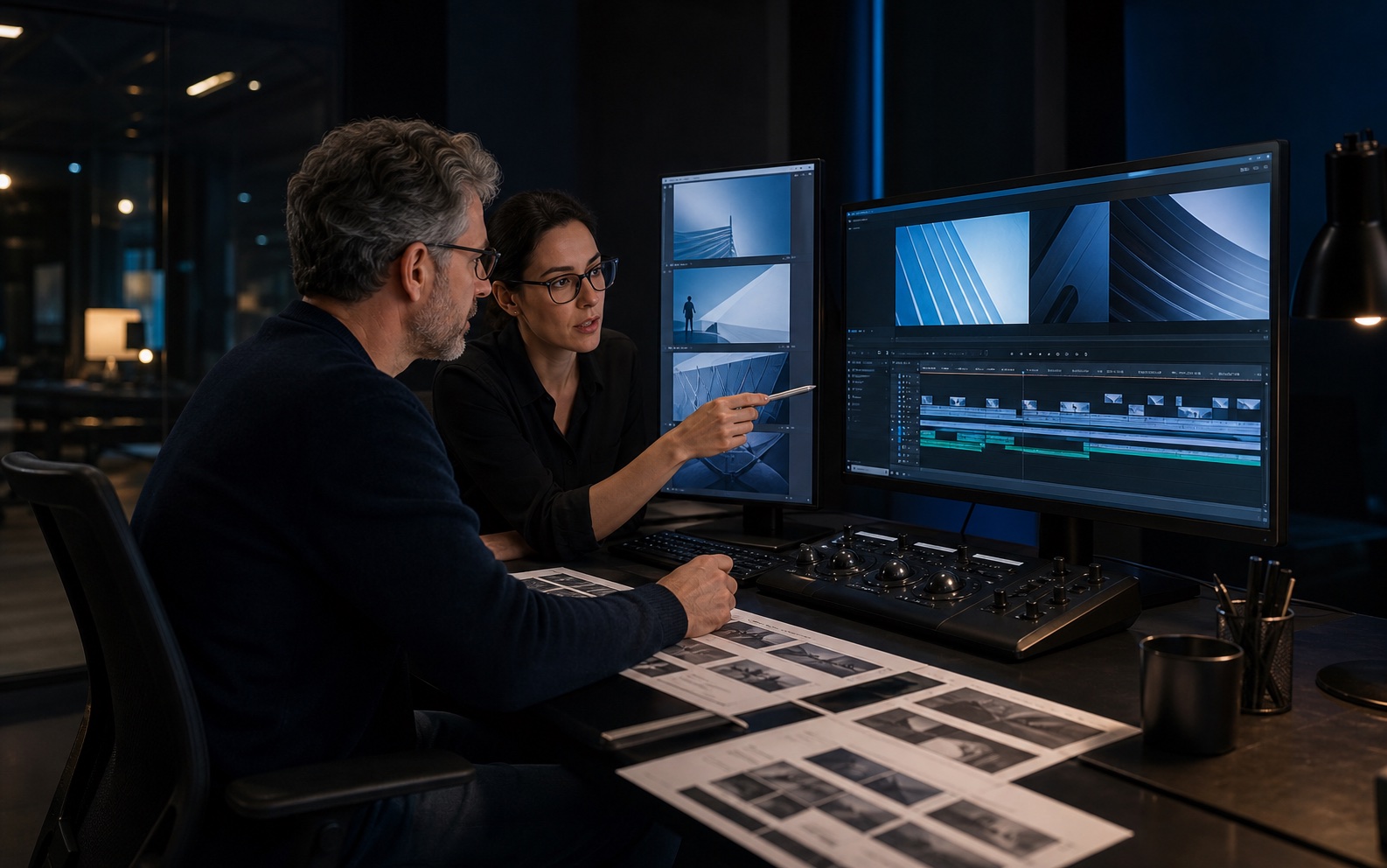 Editor and brand strategist shaping a video campaign across long-form, in-feed and short-form formats